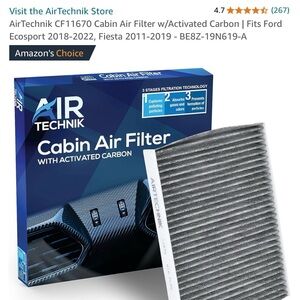 AIR TECHNIK activated carbon cabin air filter.

New in the box.